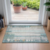 Piper Looms Chantille Geometric ACN2189 Teal Machine Washable Area Rug Scatter Lifestyle Image Feature