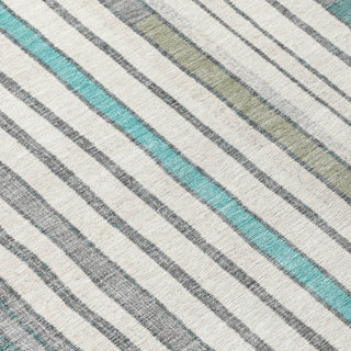 Piper Looms Chantille Geometric ACN2189 Teal Machine Washable Area Rug Swatch Image