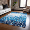 Piper Looms Chantille Geometric ACN2190 Blue Machine Washable Area Rug Lifestyle Image Feature