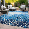 Piper Looms Chantille Geometric ACN2190 Blue Machine Washable Area Rug Outdoor Lifestyle Image Feature
