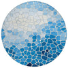 Piper Looms Chantille Geometric ACN2190 Blue Machine Washable Area Rug Round Main Image