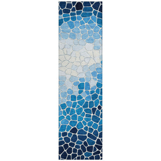 Piper Looms Chantille Geometric ACN2190 Blue Machine Washable Area Rug Runner Main Image