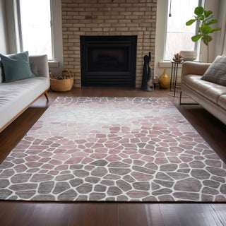 Piper Looms Chantille Geometric ACN2190 Blush Machine Washable Area Rug Lifestyle Image Feature