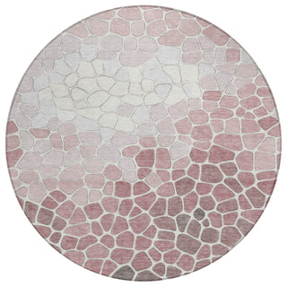 Piper Looms Chantille Geometric ACN2190 Blush Machine Washable Area Rug Round Main Image