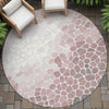 Piper Looms Chantille Geometric ACN2190 Blush Machine Washable Area Rug Round Outdoor Lifestyle Image Feature
