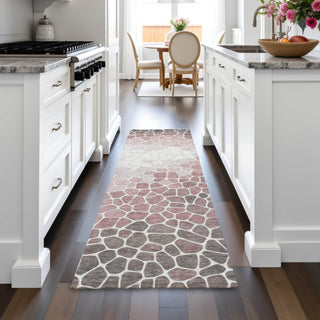 Piper Looms Chantille Geometric ACN2190 Blush Machine Washable Area Rug Runner Lifestyle Image Feature