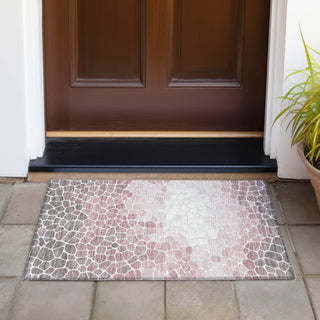 Piper Looms Chantille Geometric ACN2190 Blush Machine Washable Area Rug Scatter Outdoor Lifestyle Image Feature