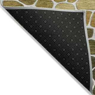 Piper Looms Chantille Geometric ACN2190 Gold Machine Washable Area Rug Backing Image