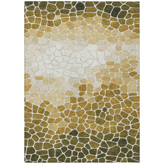 Piper Looms Chantille Geometric ACN2190 Gold Machine Washable Area Rug main image