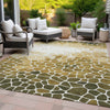 Piper Looms Chantille Geometric ACN2190 Gold Machine Washable Area Rug Outdoor Lifestyle Image Feature