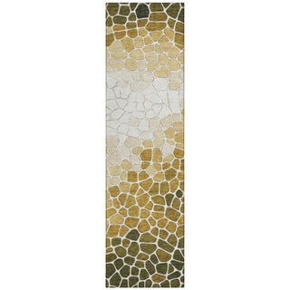 Piper Looms Chantille Geometric ACN2190 Gold Machine Washable Area Rug Runner Main Image