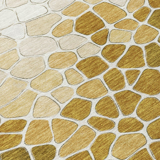 Piper Looms Chantille Geometric ACN2190 Gold Machine Washable Area Rug Swatch Image