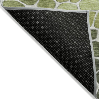 Piper Looms Chantille Geometric ACN2190 Green Machine Washable Area Rug Backing Image