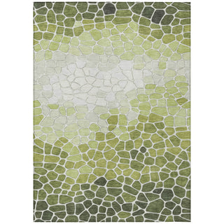 Piper Looms Chantille Geometric ACN2190 Green Machine Washable Area Rug main image