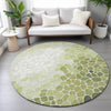 Piper Looms Chantille Geometric ACN2190 Green Machine Washable Area Rug Round Lifestyle Image Feature