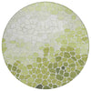 Piper Looms Chantille Geometric ACN2190 Green Machine Washable Area Rug Round Main Image