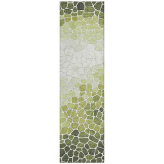 Piper Looms Chantille Geometric ACN2190 Green Machine Washable Area Rug Runner Main Image