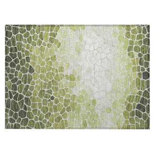 Piper Looms Chantille Geometric ACN2190 Green Machine Washable Area Rug Scatter Main Image