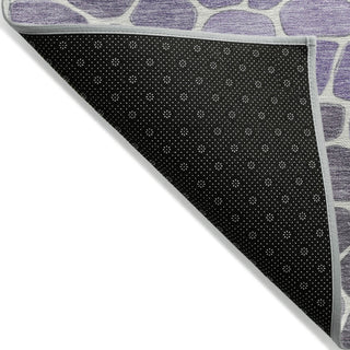 Piper Looms Chantille Geometric ACN2190 Purple Machine Washable Area Rug Backing Image
