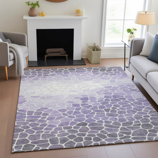 Piper Looms Chantille Geometric ACN2190 Purple Machine Washable Area Rug Lifestyle Image Feature