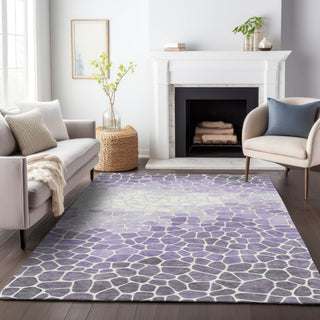 Piper Looms Chantille Geometric ACN2190 Purple Machine Washable Area Rug Lifestyle Image Feature