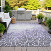 Piper Looms Chantille Geometric ACN2190 Purple Machine Washable Area Rug Outdoor Lifestyle Image Feature