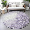 Piper Looms Chantille Geometric ACN2190 Purple Machine Washable Area Rug Round Lifestyle Image Feature