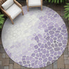 Piper Looms Chantille Geometric ACN2190 Purple Machine Washable Area Rug Round Outdoor Lifestyle Image Feature