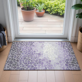 Piper Looms Chantille Geometric ACN2190 Purple Machine Washable Area Rug Scatter Lifestyle Image Feature