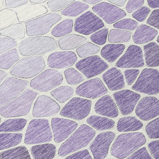 Piper Looms Chantille Geometric ACN2190 Purple Machine Washable Area Rug Swatch Image