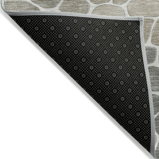 Piper Looms Chantille Geometric ACN2190 Taupe Machine Washable Area Rug Backing Image