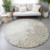 Piper Looms Chantille Geometric ACN2190 Taupe Machine Washable Area Rug Round Lifestyle Image Feature
