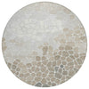 Piper Looms Chantille Geometric ACN2190 Taupe Machine Washable Area Rug Round Main Image