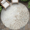 Piper Looms Chantille Geometric ACN2190 Taupe Machine Washable Area Rug Round Outdoor Lifestyle Image Feature
