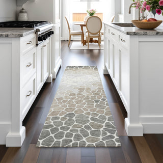 Piper Looms Chantille Geometric ACN2190 Taupe Machine Washable Area Rug Runner Lifestyle Image Feature