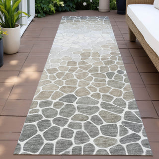 Piper Looms Chantille Geometric ACN2190 Taupe Machine Washable Area Rug Runner Outdoor Lifestyle Image Feature