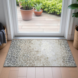 Piper Looms Chantille Geometric ACN2190 Taupe Machine Washable Area Rug Scatter Lifestyle Image Feature