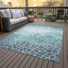 Piper Looms Chantille Geometric ACN2190 Teal Machine Washable Area Rug Outdoor Lifestyle Image Feature