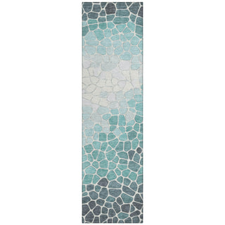 Piper Looms Chantille Geometric ACN2190 Teal Machine Washable Area Rug Runner Main Image