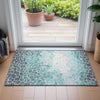 Piper Looms Chantille Geometric ACN2190 Teal Machine Washable Area Rug Scatter Lifestyle Image Feature