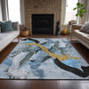 Piper Looms Chantille Abstract ACN2191 Denim Machine Washable Area Rug Lifestyle Image Feature