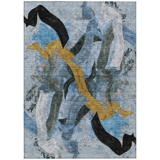Piper Looms Chantille Abstract ACN2191 Denim Machine Washable Area Rug main image