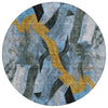 Piper Looms Chantille Abstract ACN2191 Denim Machine Washable Area Rug Round Main Image