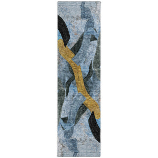 Piper Looms Chantille Abstract ACN2191 Denim Machine Washable Area Rug Runner Main Image