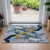 Piper Looms Chantille Abstract ACN2191 Denim Machine Washable Area Rug Scatter Lifestyle Image Feature