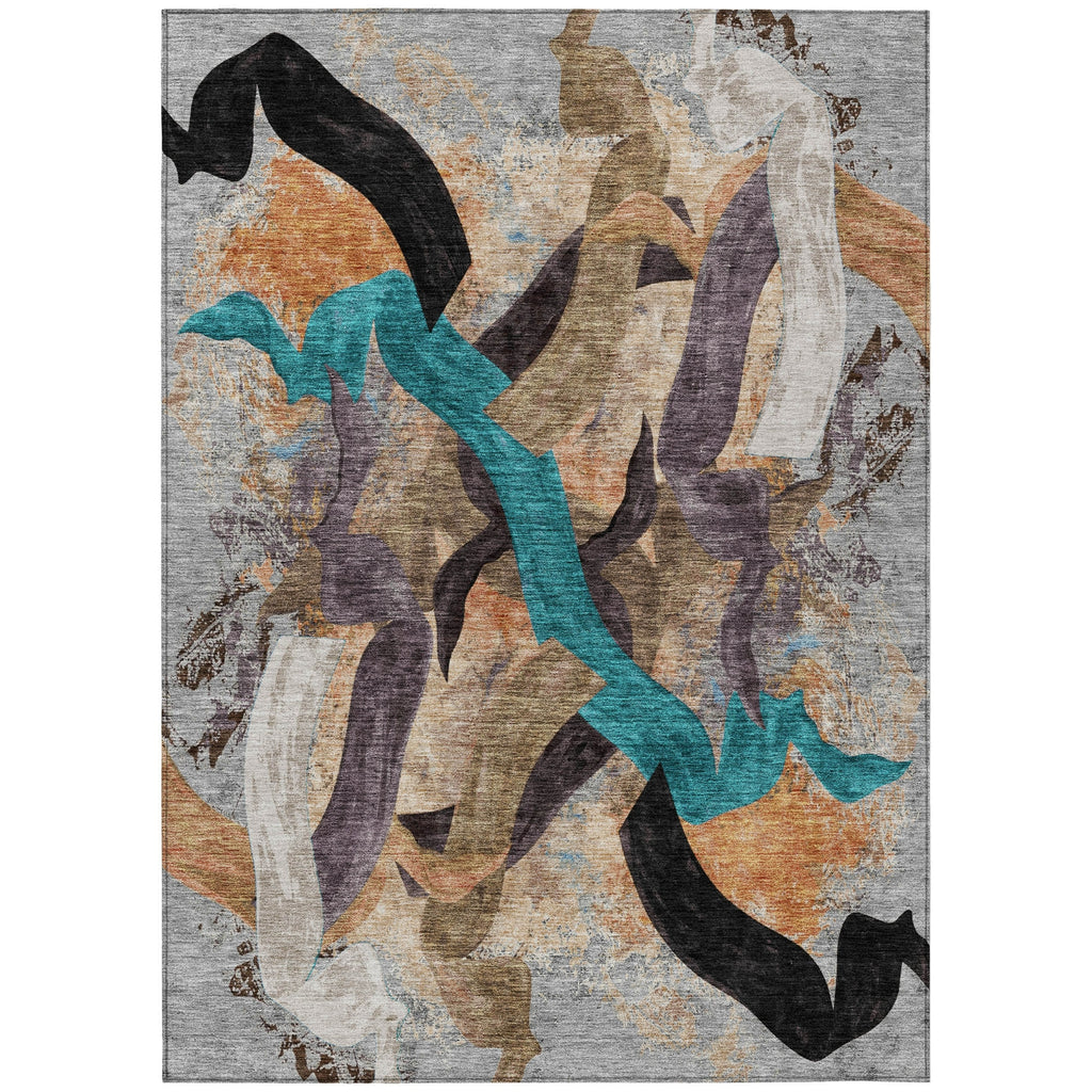 Piper Looms Chantille Abstract ACN2191 Gray Machine Washable Area Rug main image