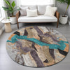 Piper Looms Chantille Abstract ACN2191 Gray Machine Washable Area Rug Round Lifestyle Image Feature