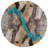 Piper Looms Chantille Abstract ACN2191 Gray Machine Washable Area Rug Round Main Image