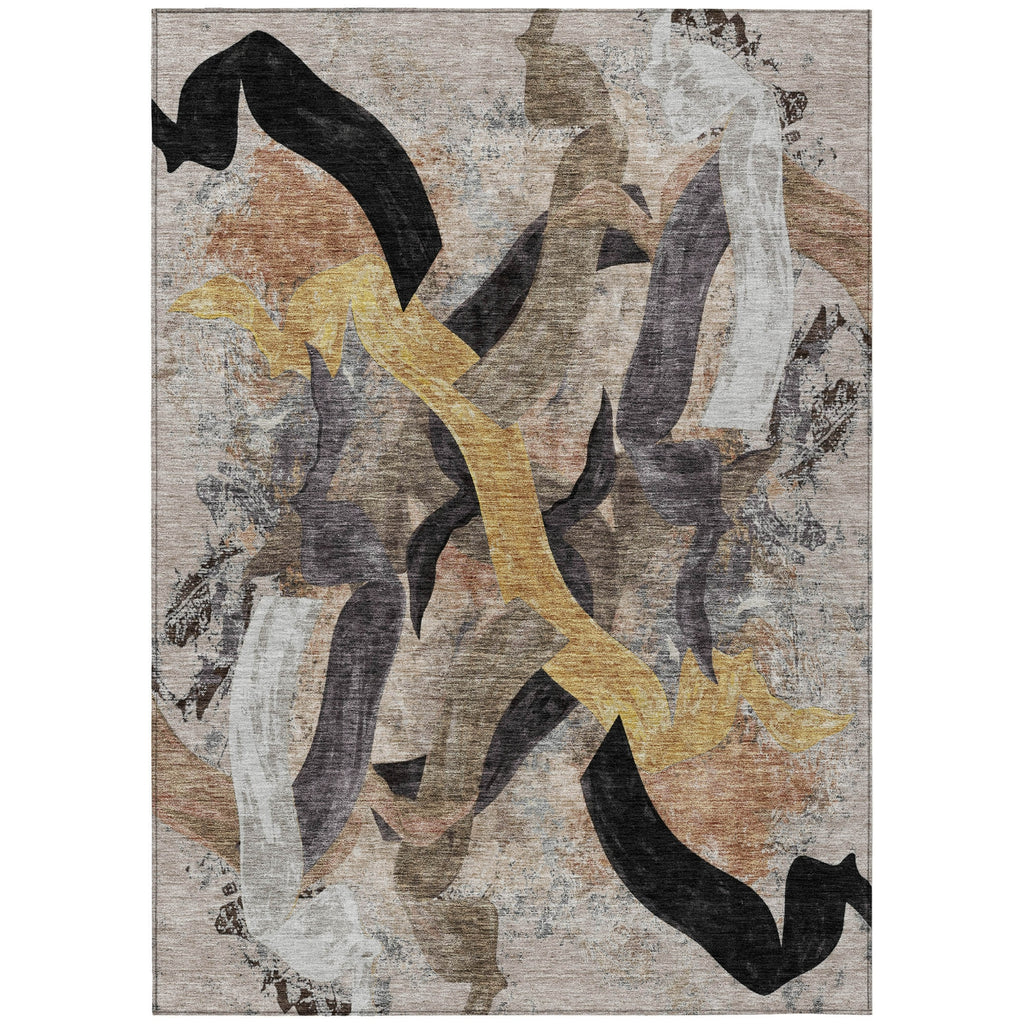 Piper Looms Chantille Abstract ACN2191 Taupe Machine Washable Area Rug main image