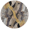 Piper Looms Chantille Abstract ACN2191 Taupe Machine Washable Area Rug Round Main Image